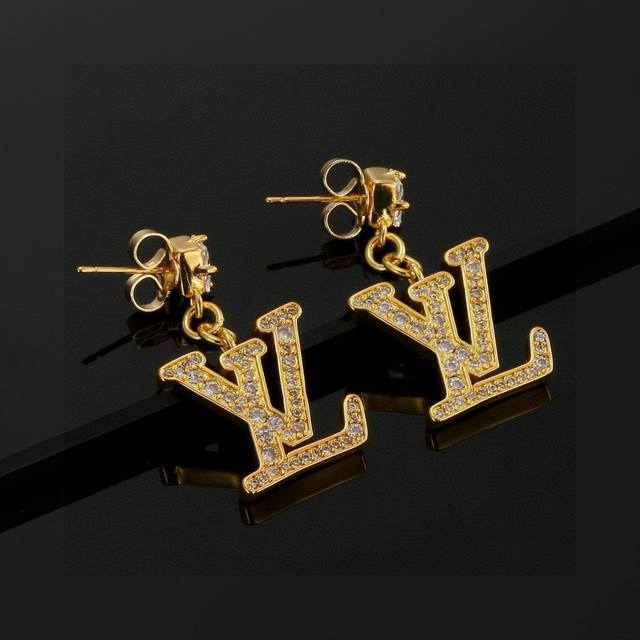 The exquisitely crafted Louis Vuitton earrings, crafted with exquisite craftsma
