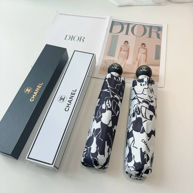 Chanel tri-fold automatic folding umbrella, fashionable, original OEM quality, e