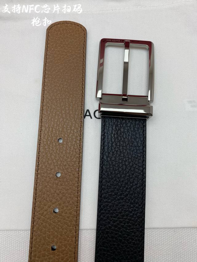 f3.5Cm High-end custom men's belt, double-sided imported cowhide, you can choose