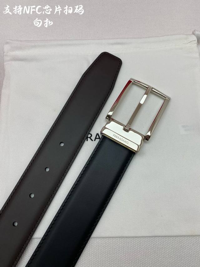 f3.5Cm High-end custom men's belt, double-sided imported cowhide, you can choose
