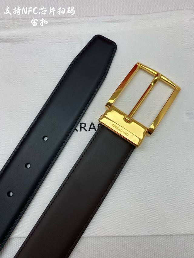 f3.5Cm High-end custom men's belt, double-sided imported cowhide, you can choose