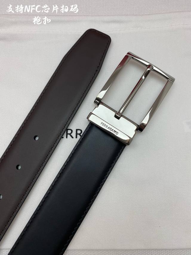 f3.5Cm High-end custom men's belt, double-sided imported cowhide, you can choose