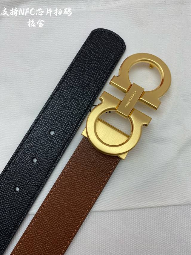 f3.5Cm High-end custom men's belt, double-sided imported cowhide, you can choose