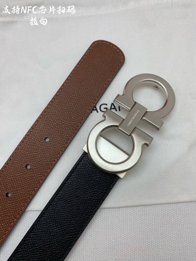 f3.5Cm High-end custom men's belt, double-sided imported cowhide, you can choose