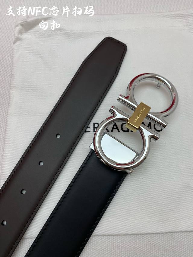 f3.5Cm High-end custom men's belt, double-sided imported cowhide, you can choose