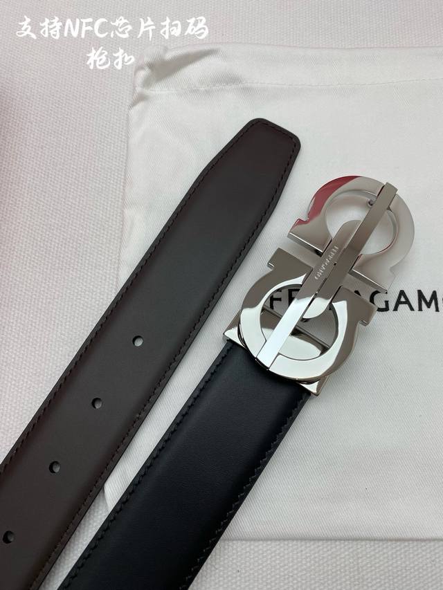 f3.5Cm High-end custom men's belt, double-sided imported cowhide, you can choose