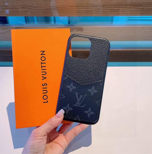 Lv official website same style lychee pattern classic old flower card slot mobil