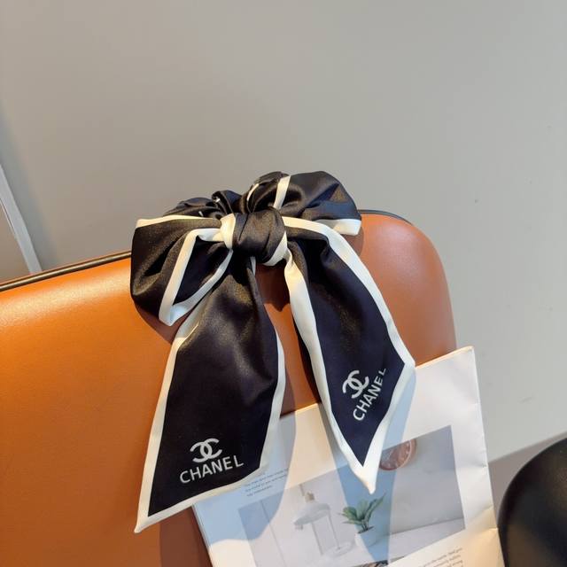 with packaging Chanel Chanel letter ribbon ponytail hairband butterfly colon ri