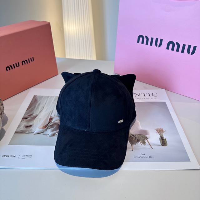 Miumiu new suede bow cap, high-end customization, versatile fashion exquisite 3