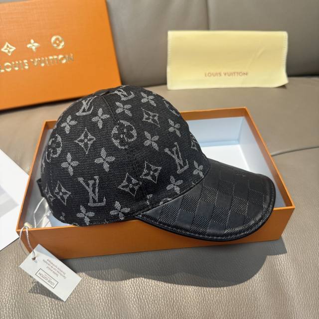 comes with a box bag, Lv Louis Vuitton new original baseball cap, cowhide embos