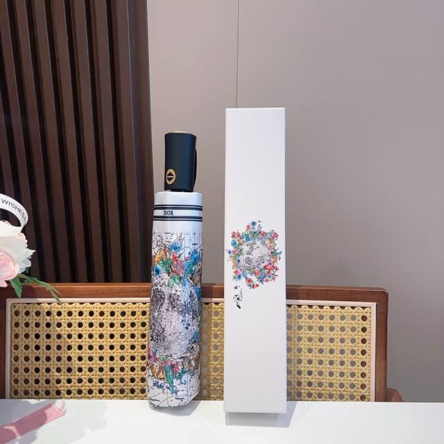 Dior tri-fold automatic folding umbrella, fashionable, original OEM quality, exq