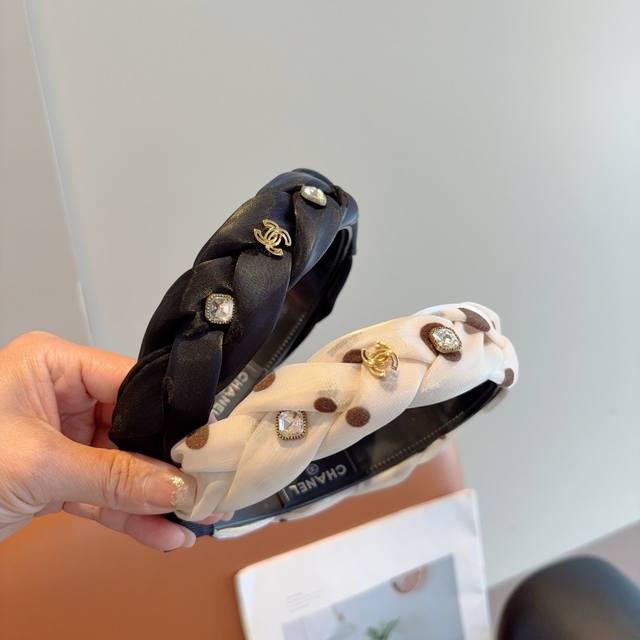 with packaging Chanel's new diamond-embellished headband, a new small headband