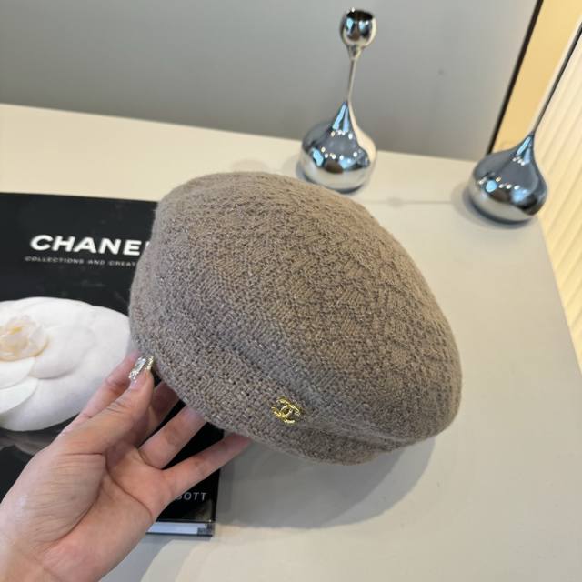 Chanel wool beret, small Chanel style beret, head circumference 57Cm