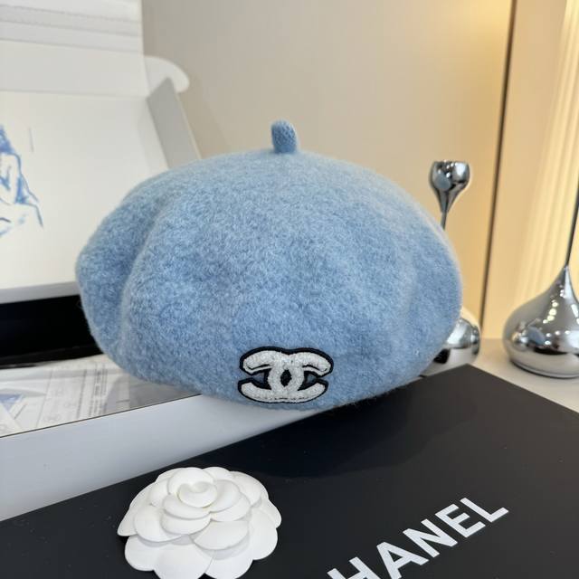 Chanel wool beret, pumpkin hat, 100% wool fabric, head circumference 57cm