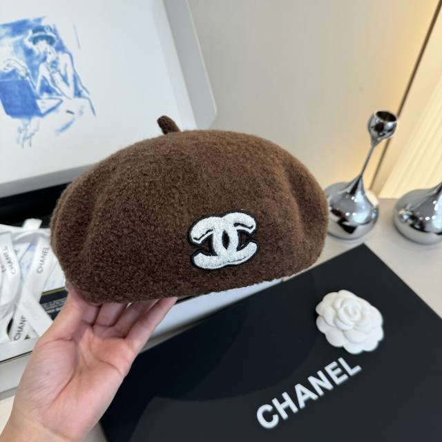 Chanel wool beret, pumpkin hat, 100% wool fabric, head circumference 57cm