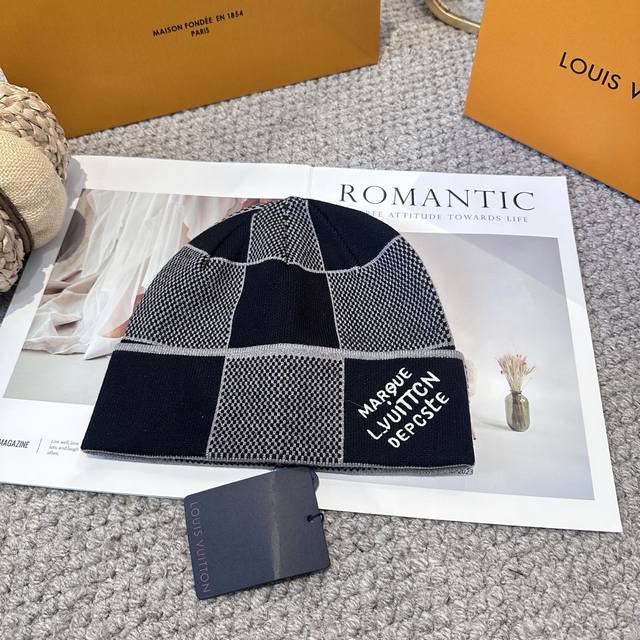Lv Louis Vuitton counter goods, knitted wool hat, unisex style genuine mold