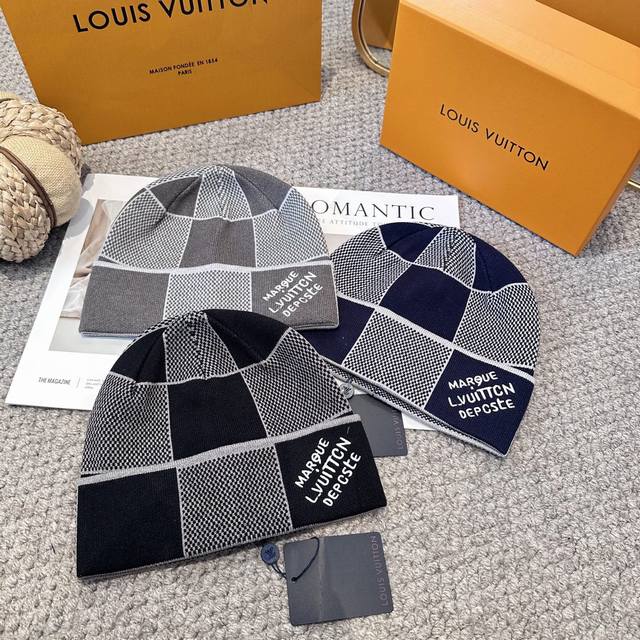 Lv Louis Vuitton counter goods, knitted wool hat, unisex style genuine mold