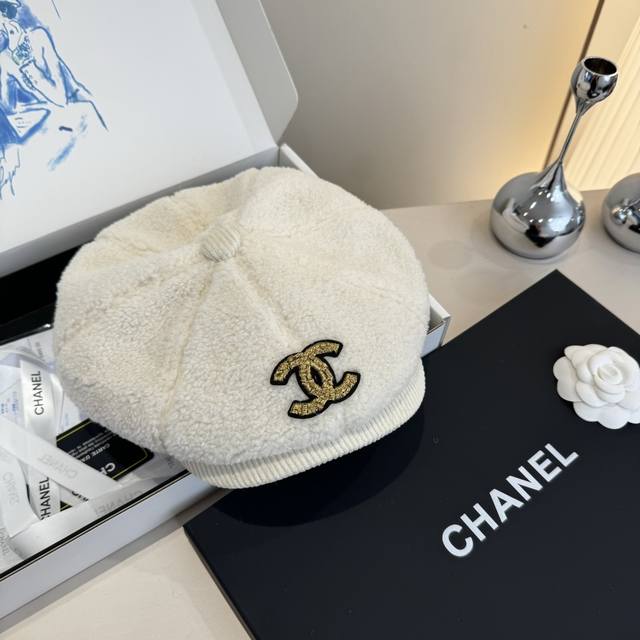 Chanel wool duckbill forward cap, unisex,