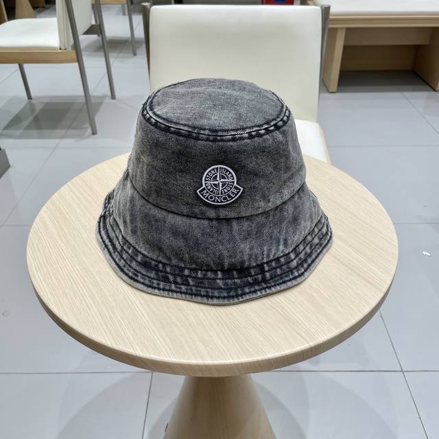 Moncler 2025 new denim bucket hat, classic and popular style, excellent quality,