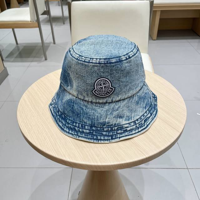 Moncler 2025 new denim bucket hat, classic and popular style, excellent quality,