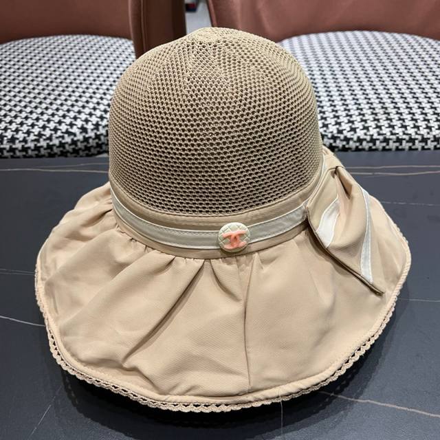 Chanel Chanel 2025 early spring new Korean style bow anti-ultraviolet large brim