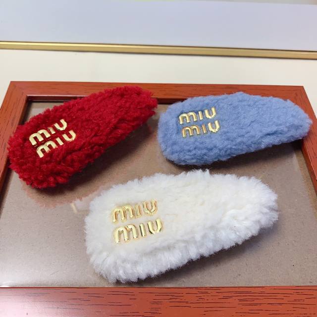 Miumiu Miao Miao Miumiu hair clip Zg same style lamb hair clip pressure clip spr