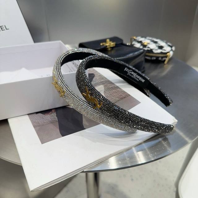 with packaging boxYsl Saint Laurent's new full diamond headband, retro temperam