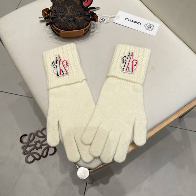with packaging Moncler autumn and winter wool knitted gloves candy solid color