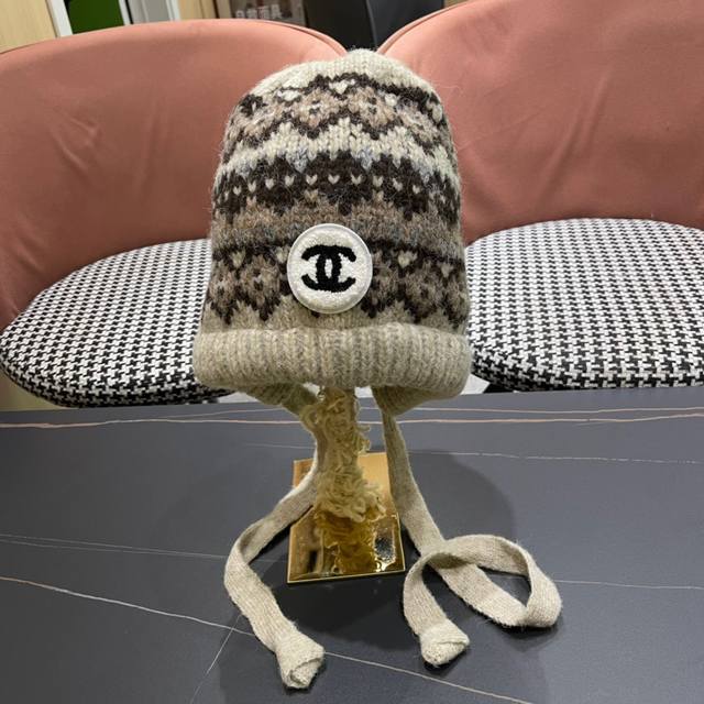 Chanel Chanel Autumn and Winter Retro All-match Warm Fair Isle Style Knitted Woo