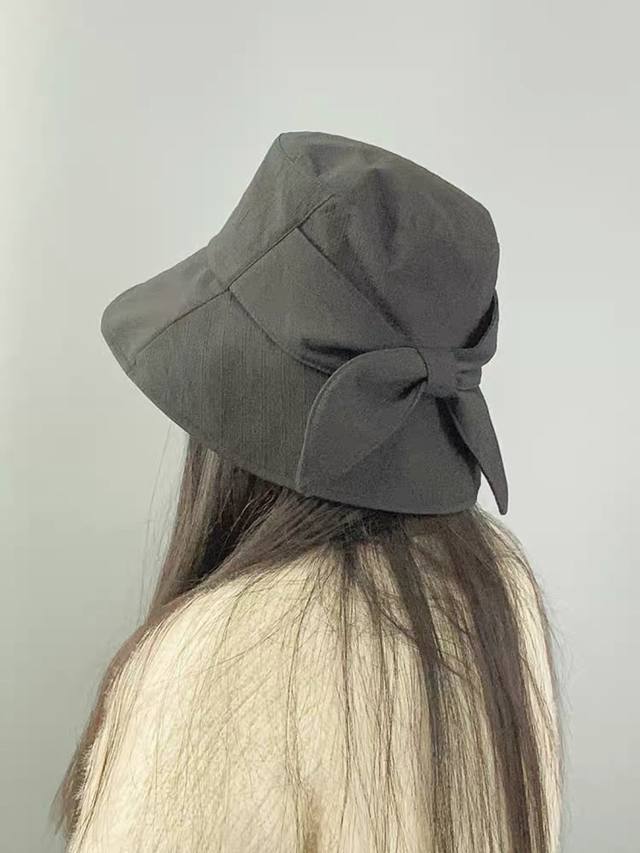 Chanel Chanel French simple large brim bow bucket hat women's spring and summer