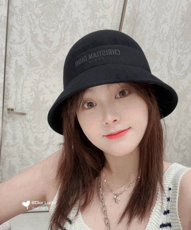 Dior 2025 Autumn/Winter new wool bucket hat, 100% wool fabric, head circumferenc