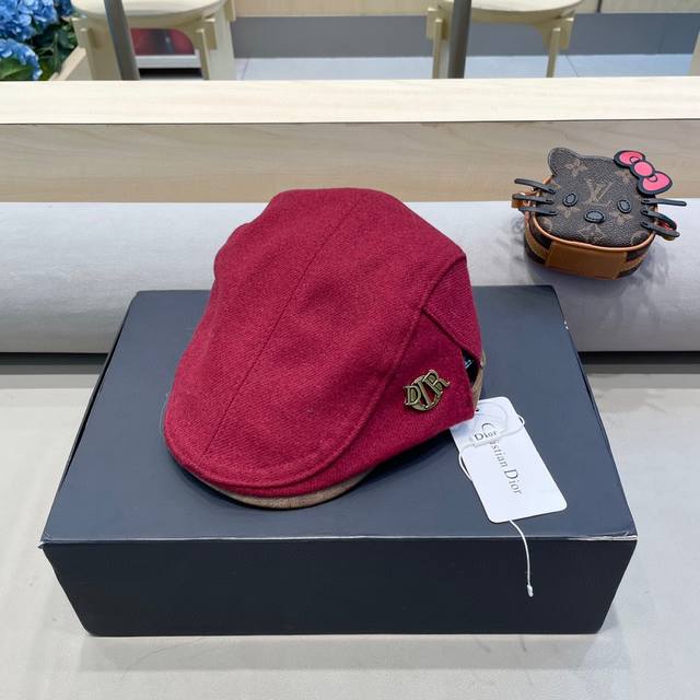 Dior Korean version woolen forward hat women's autumn and winter face small Brit