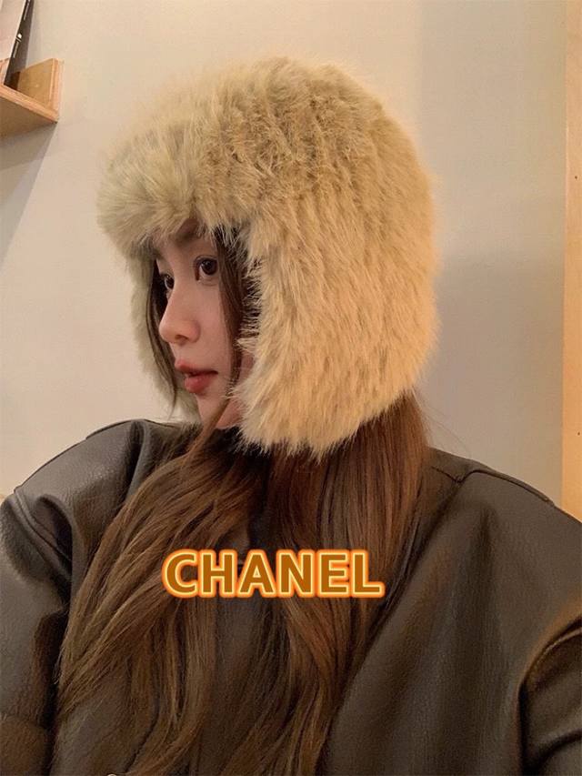 Chanel Chanel Autumn and Winter Imitation Fur Lei Feng Hat Women's Retro Solid C