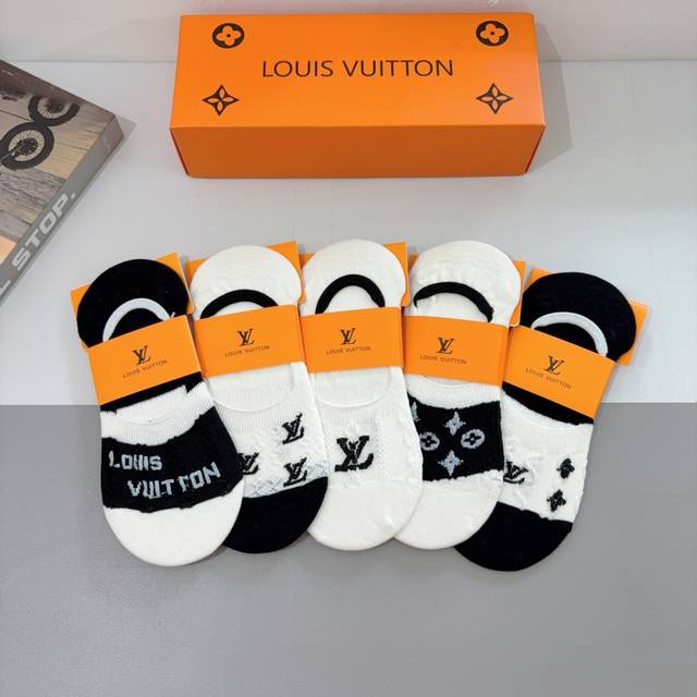 comes with packaging, 5 pairs per box Lv Louis Vuitton, bamboo cotton socks are