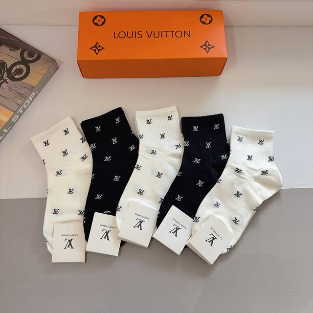 comes with packaging, 5 pairs per box Lv Louis Vuitton super popular small sing