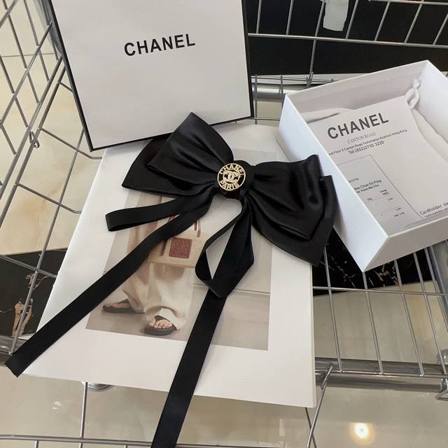 with packaging box Chanel Chanel's latest hit long tail ribbon spring top clip,