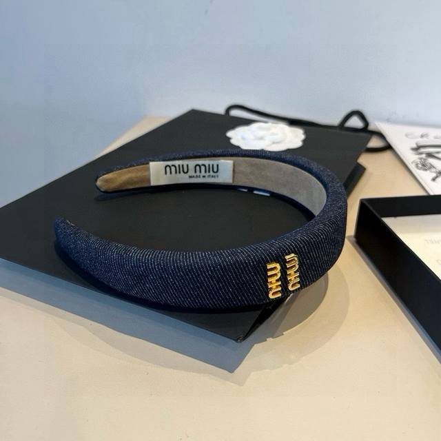 Miumiu Miu Miu denim headband, a must-have for high-end custom celebrities