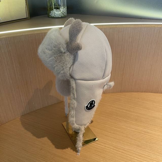 Moncler new winter warm deer antler Lei Feng hat, thickened windproof earmuffs h