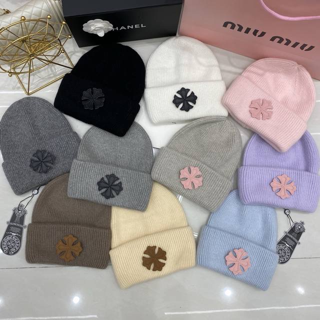 Chrome Hearts rabbit fur knitted hat