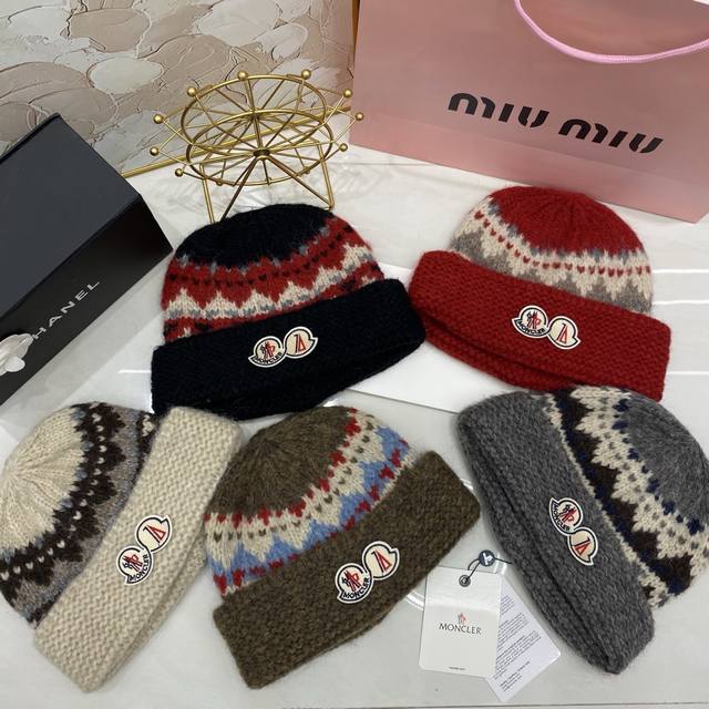 Moncler jacquard knit hat