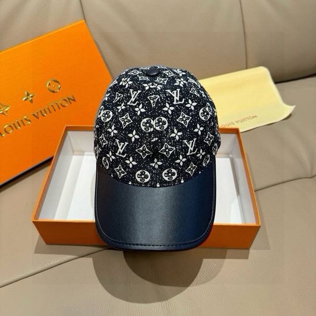 comes with a box bag, Lv Louis Vuitton new original baseball cap, cowhide stitc