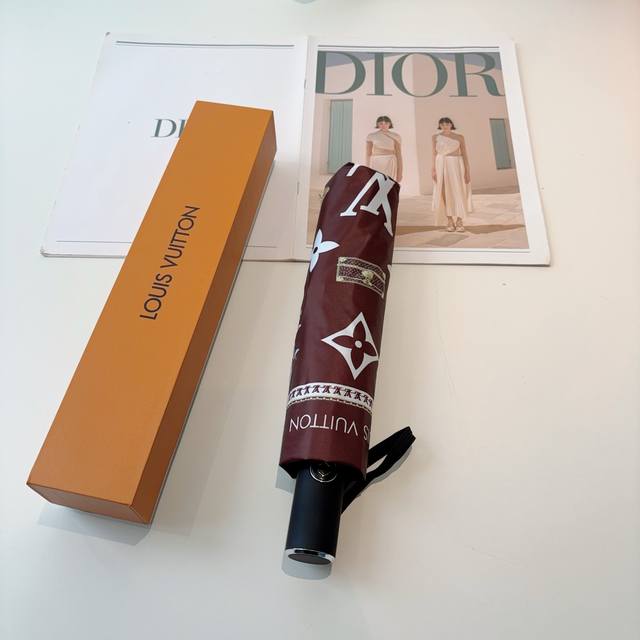 Louis Vuitton tri-fold automatic folding umbrella with new coating technology an