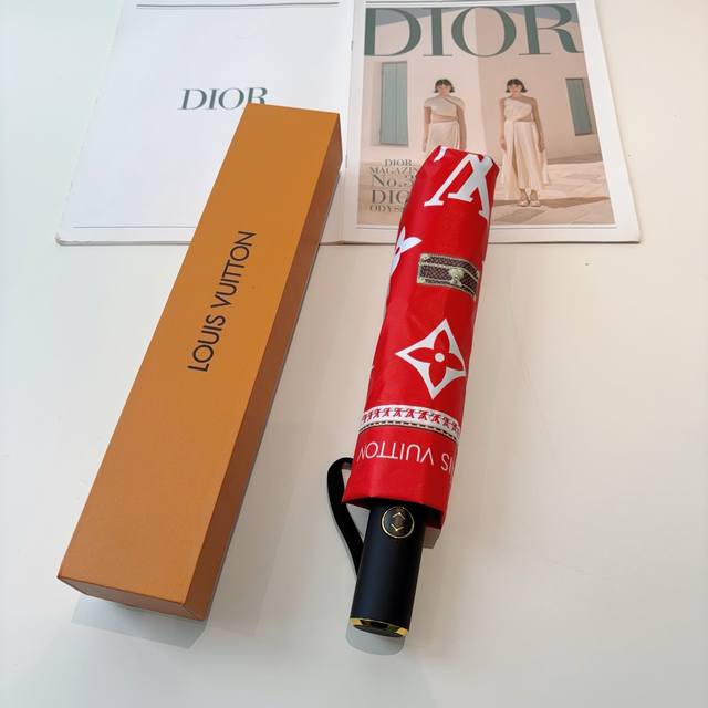 Louis Vuitton tri-fold automatic folding umbrella with new coating technology an