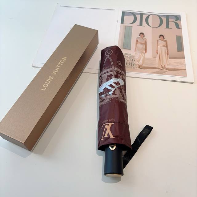 Louis Vuitton tri-fold automatic folding umbrella with new coating technology an