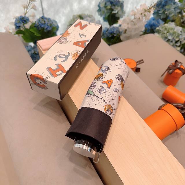 Chanel 50% off manual folding umbrella made of Taiwan imported UV anti-ultraviol