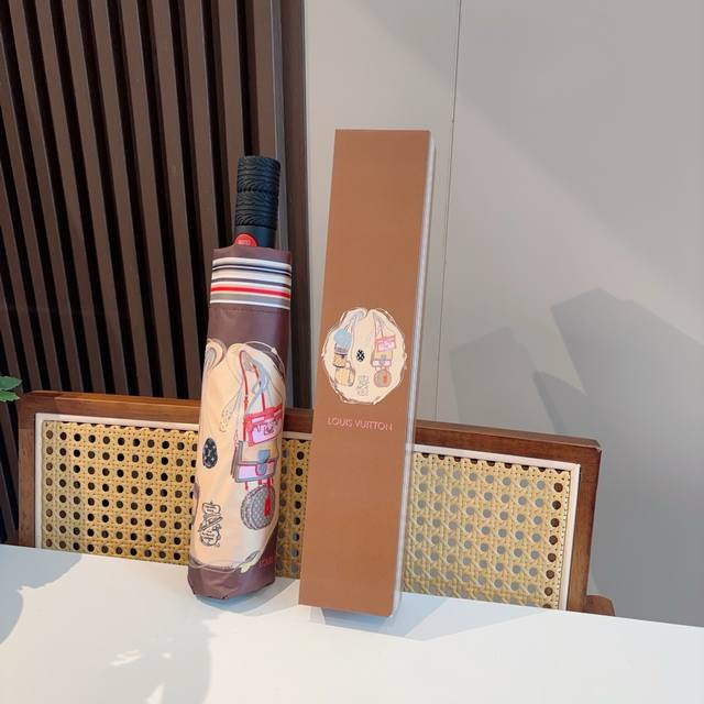 Louis Vuitton tri-fold automatic folding umbrella with new coating technology an