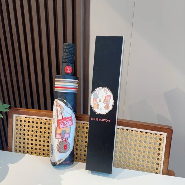 Louis Vuitton tri-fold automatic folding umbrella with new coating technology an