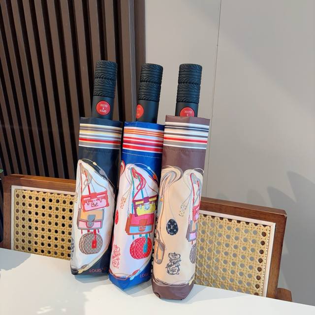 Louis Vuitton tri-fold automatic folding umbrella with new coating technology an