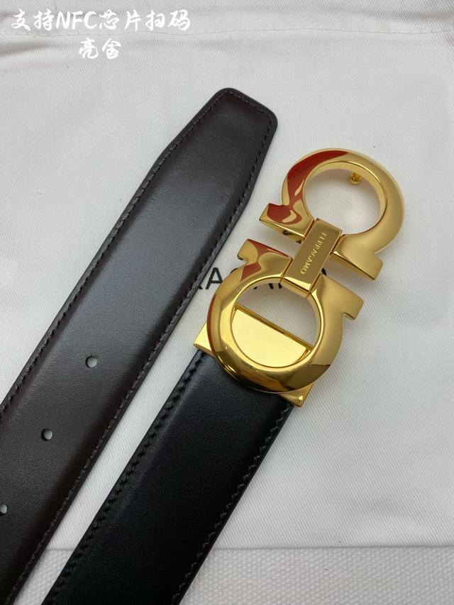 f3.5Cm High-end custom men's belt, double-sided imported cowhide, you can choose