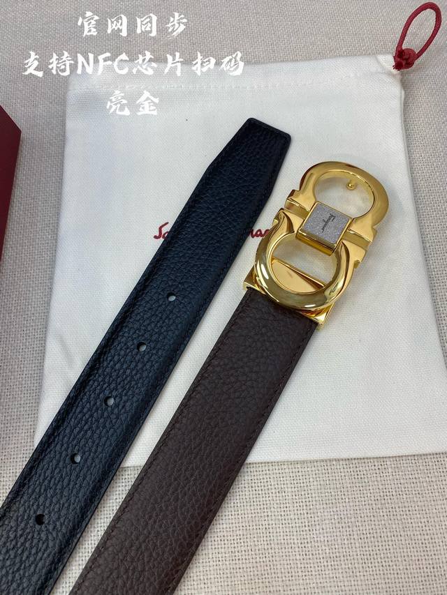 nfc-F3.5Cm High-end custom men's belt, double-sided imported cowhide, you can ch